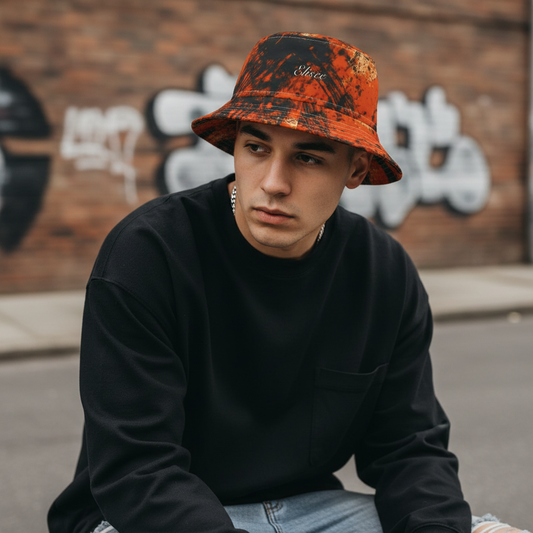 Cappello délavé Arancio Nero