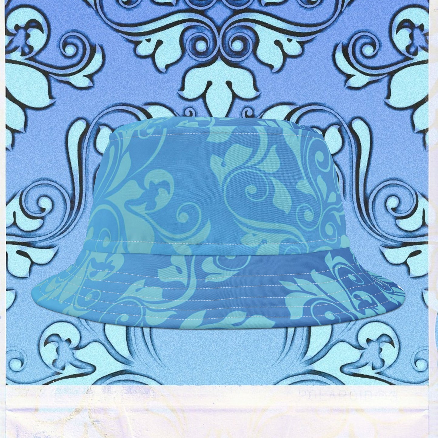 Cappello délavé Bianco Azzurro Stile Barocco/Rococò