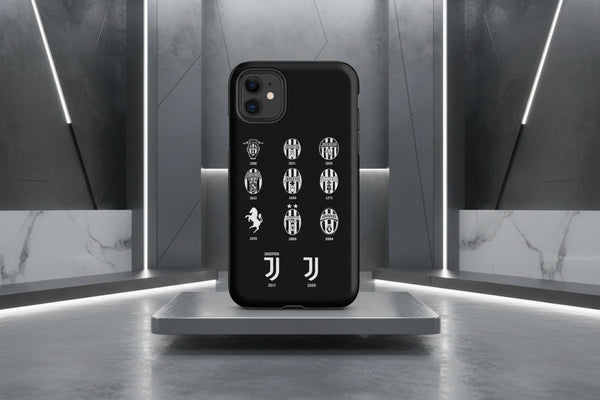 Cover iPhone rigida JUVENTUS FELPA STYLE CAPPUCCIO LOGHI STORICI