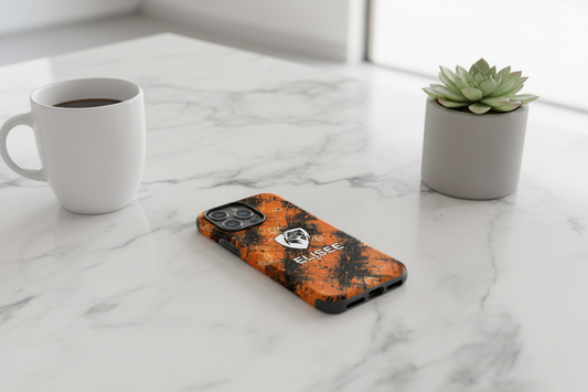 Cover iPhone rigida Elisee Nero Arancio