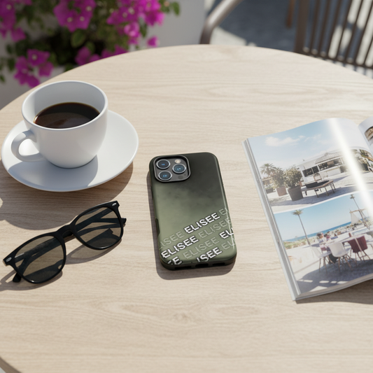 Cover iPhone rigida Elisee Sabbia sfumato Nero