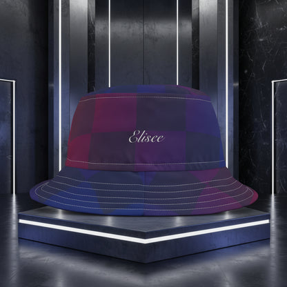 Cappello délavé Rosso Blu a Scacchi