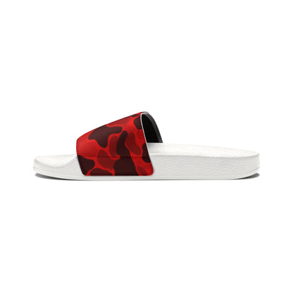 Ciabatte a Fascia con Motivo Camouflage Rosso