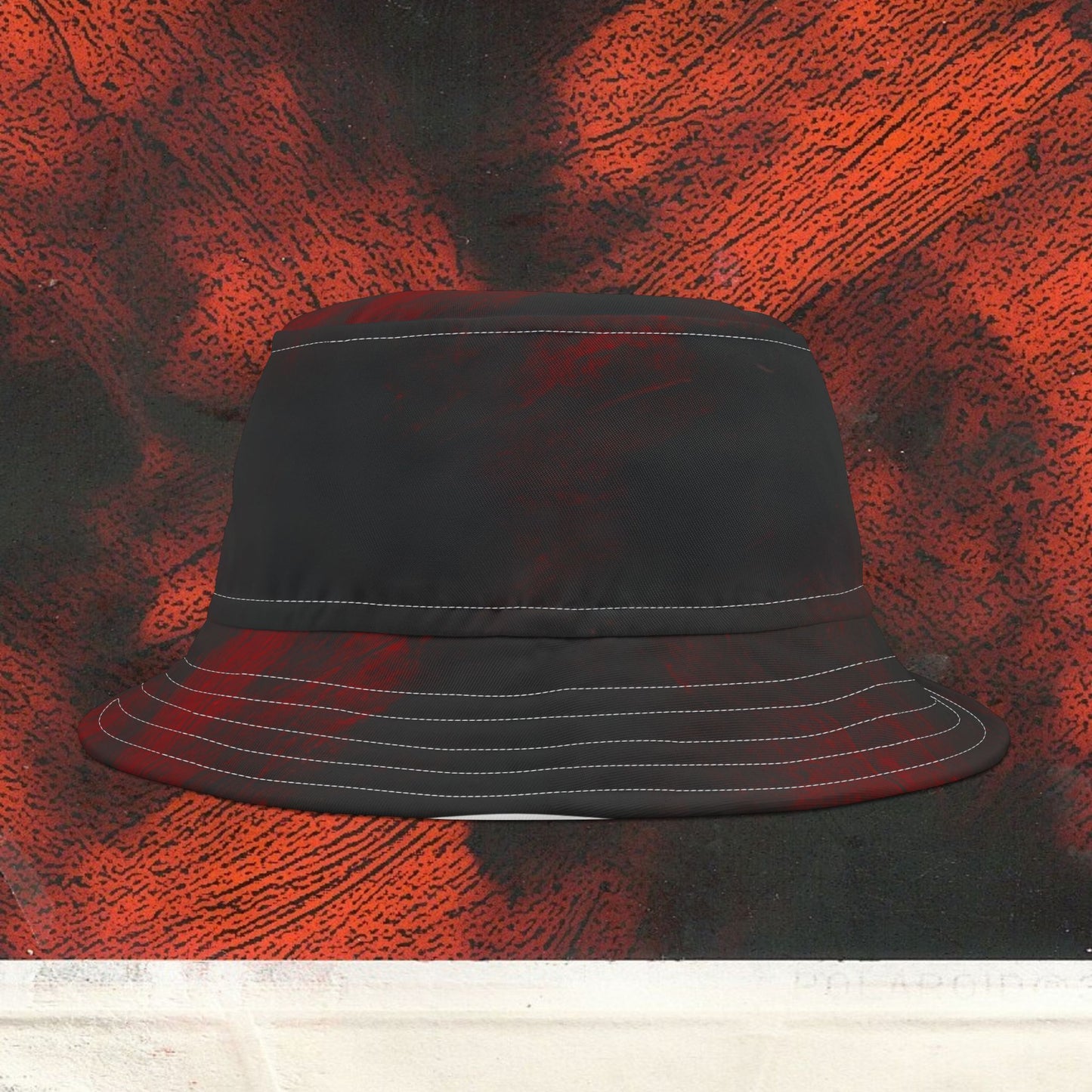 Cappello délavé Rosso & Nero