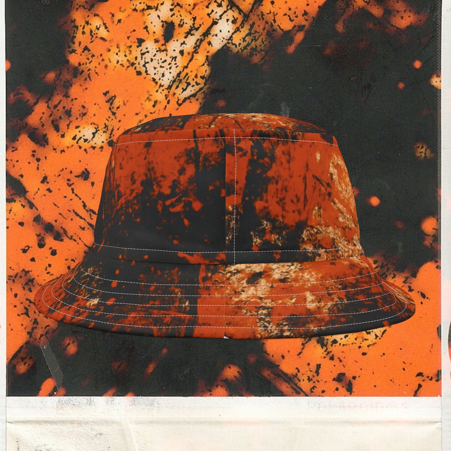 Cappello délavé Arancio Nero