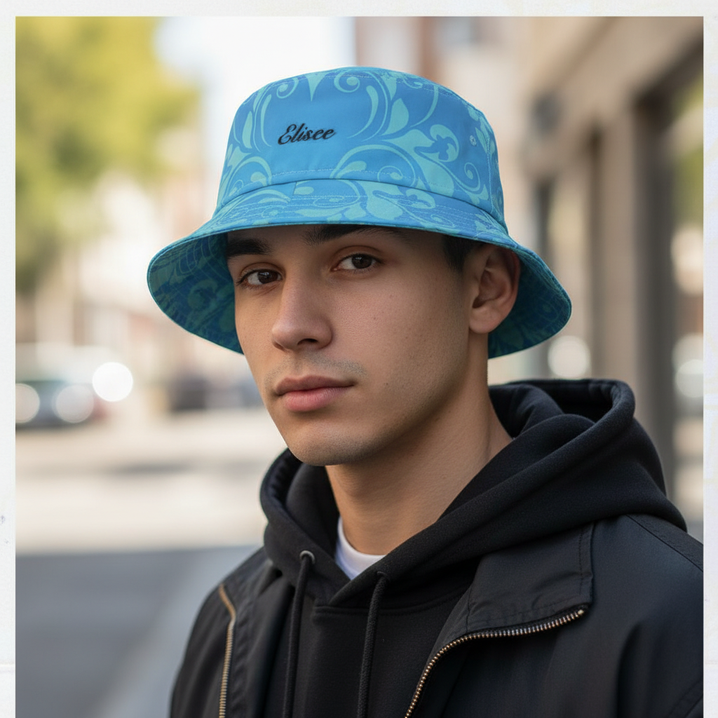 Cappello délavé Bianco Azzurro Stile Barocco/Rococò