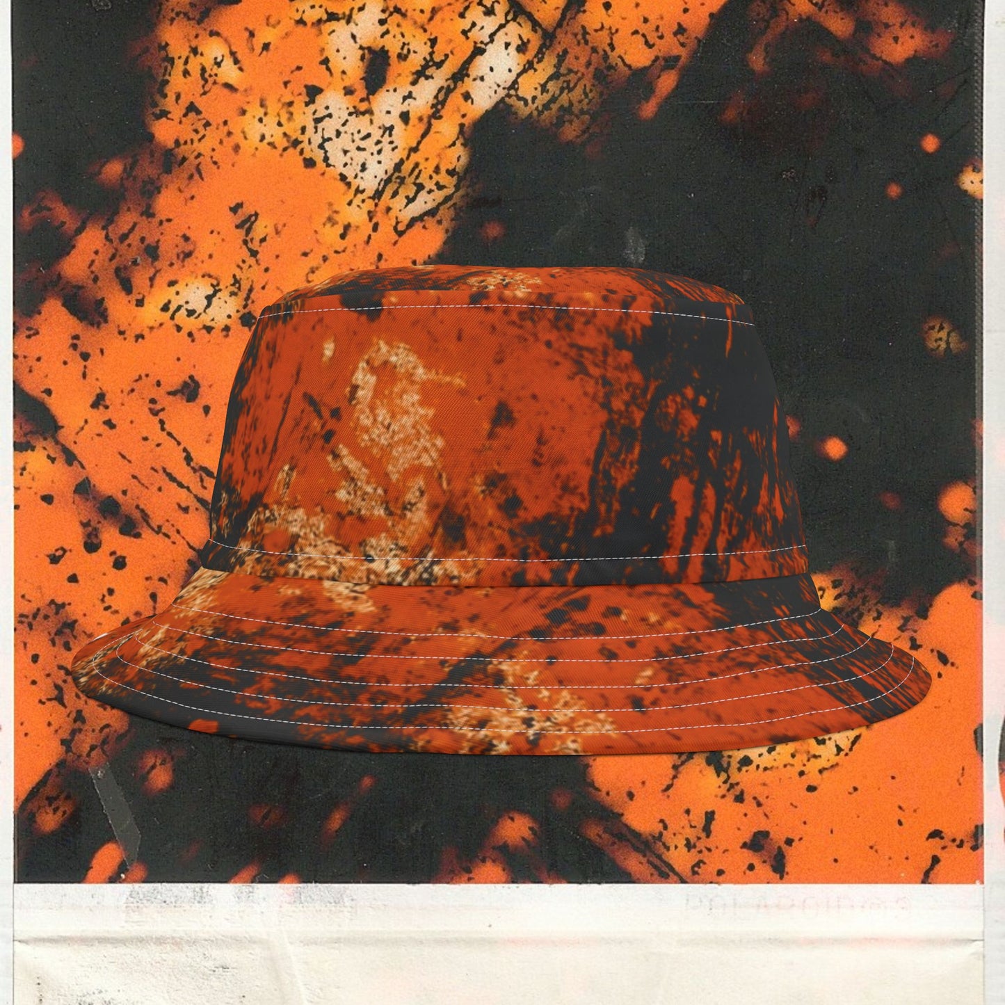 Cappello délavé Arancio Nero