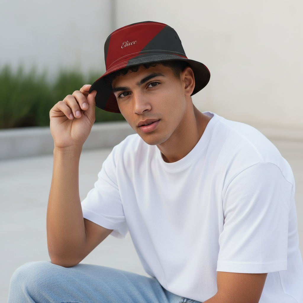 Cappello délavé Rosso Nero