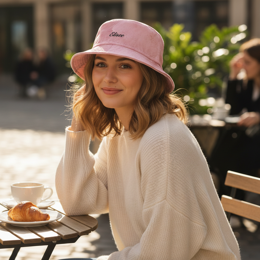 Cappello délavé Rosa Bianco Panna