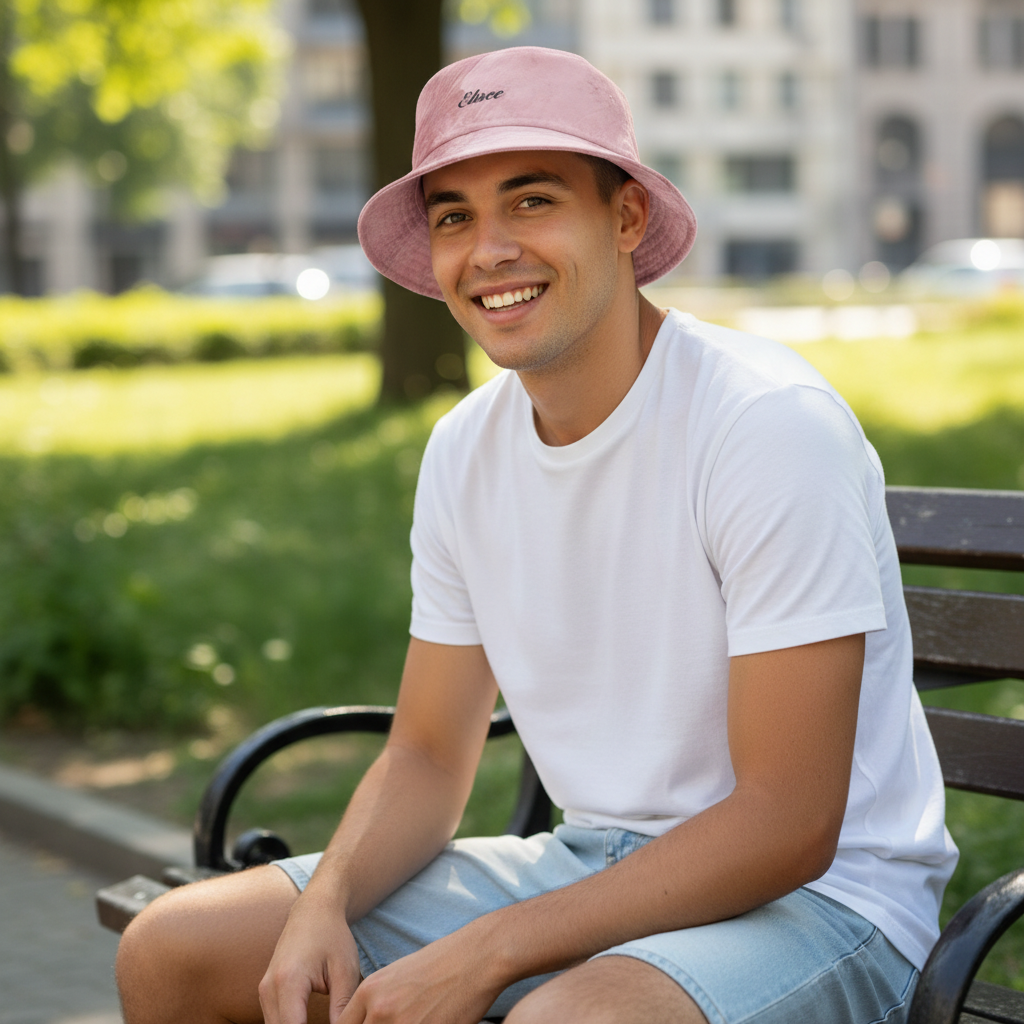 Cappello délavé Rosa Bianco Panna