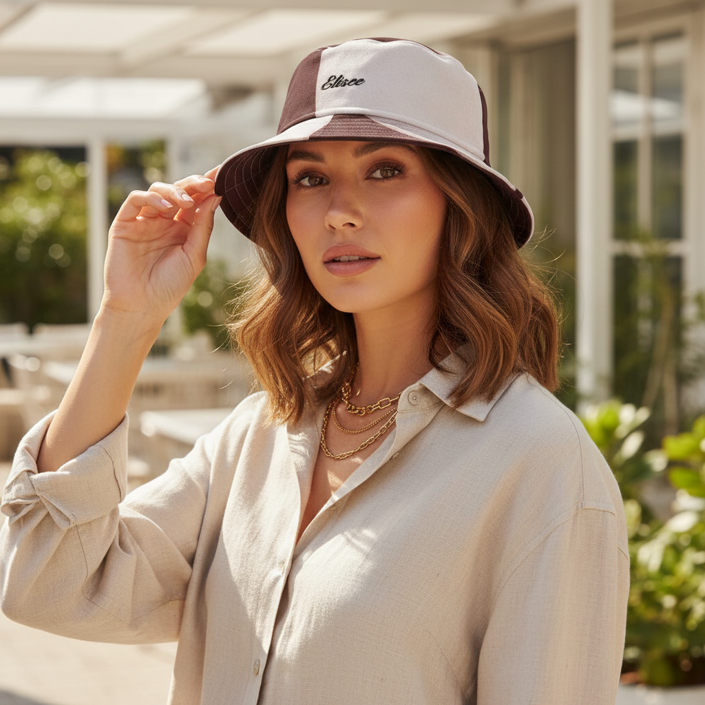 Cappello délavé Bianco Rosso Scuro
