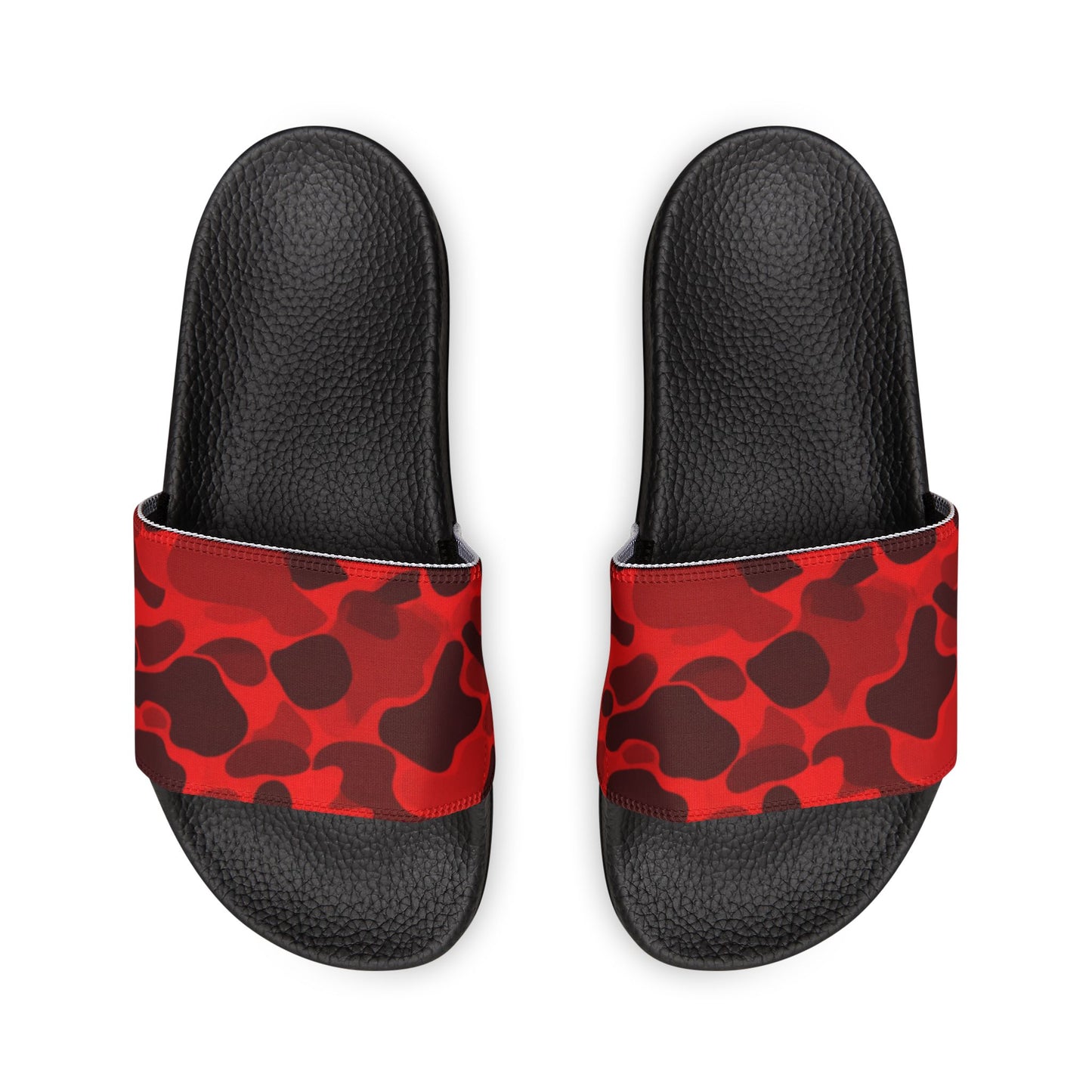 Ciabatte a Fascia con Motivo Camouflage Rosso