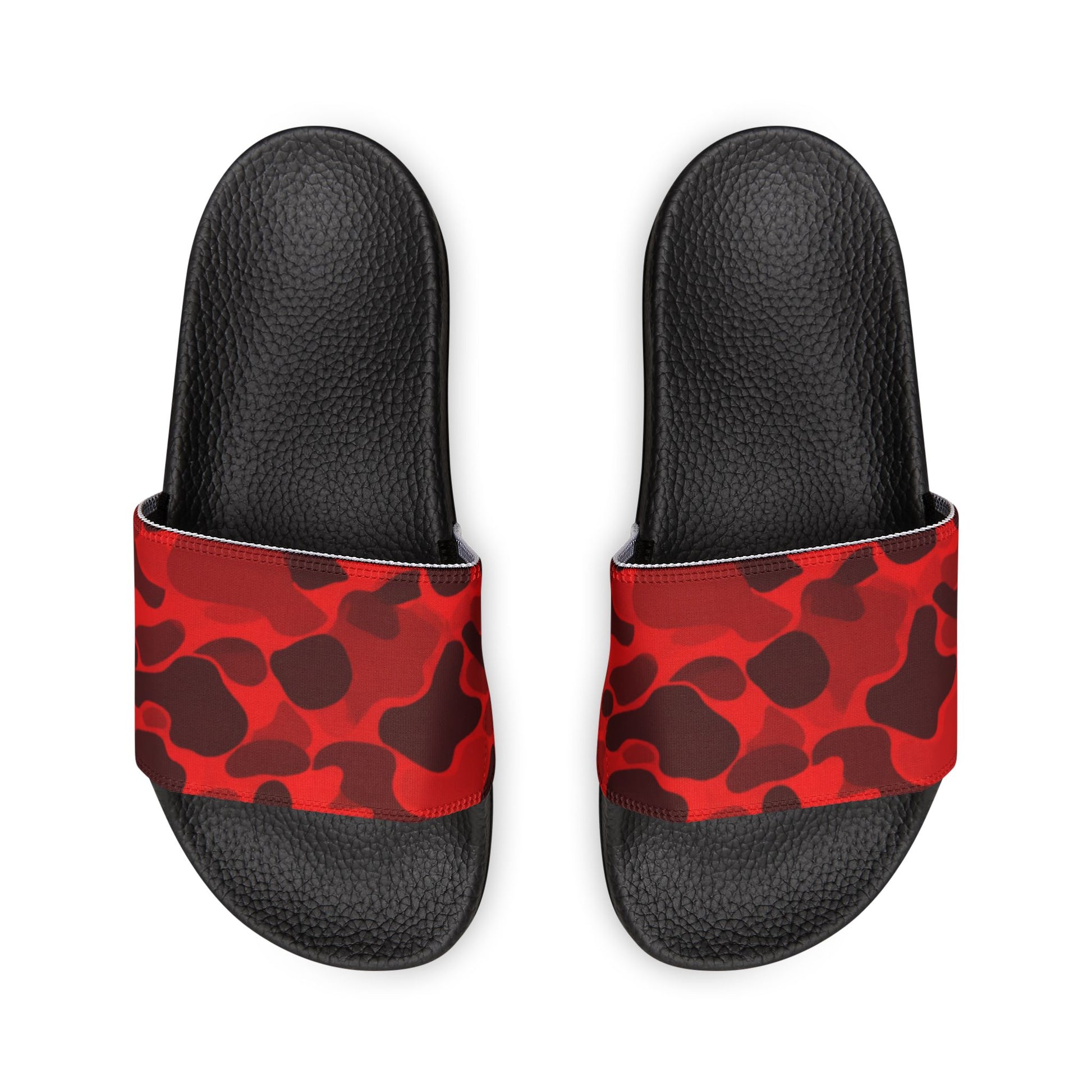 Ciabatte a Fascia con Motivo Camouflage Rosso