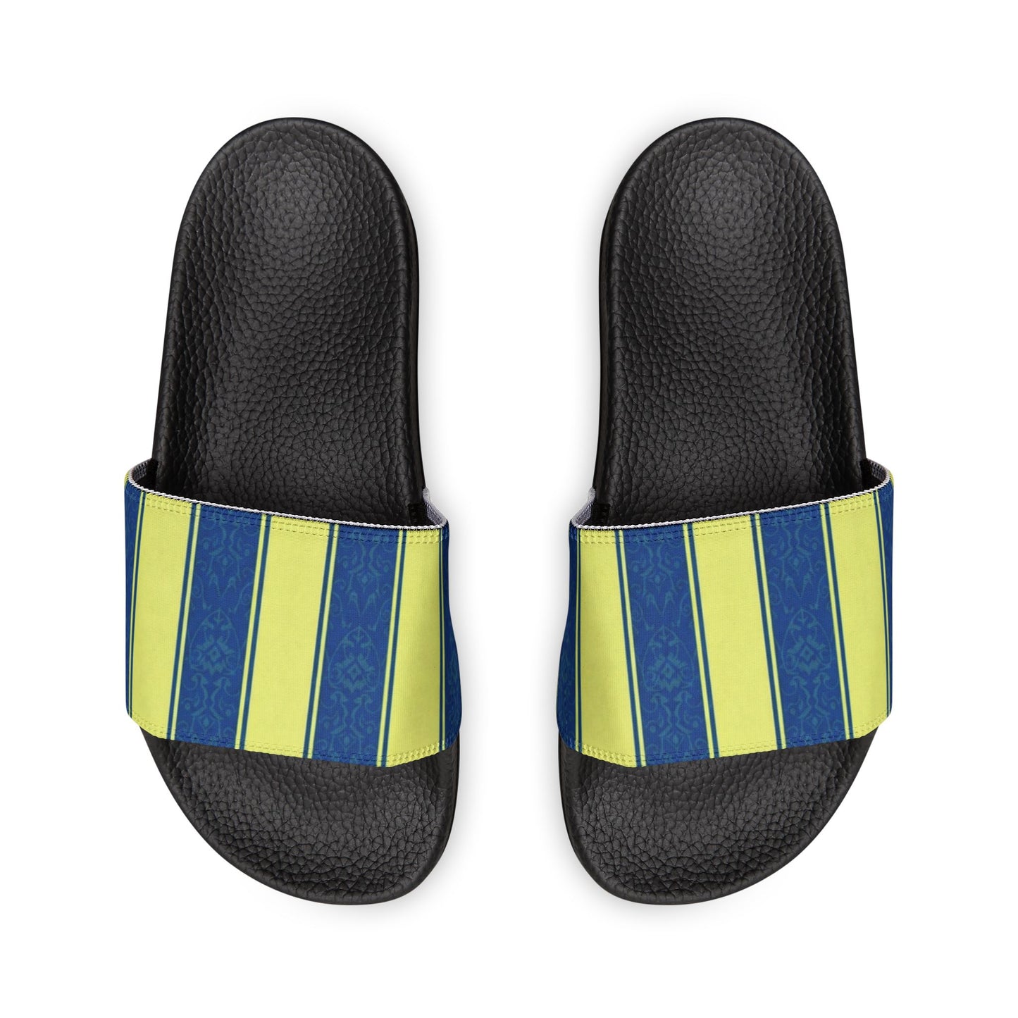 Ciabatte a Fascia Estive a Righe Blu e Lime