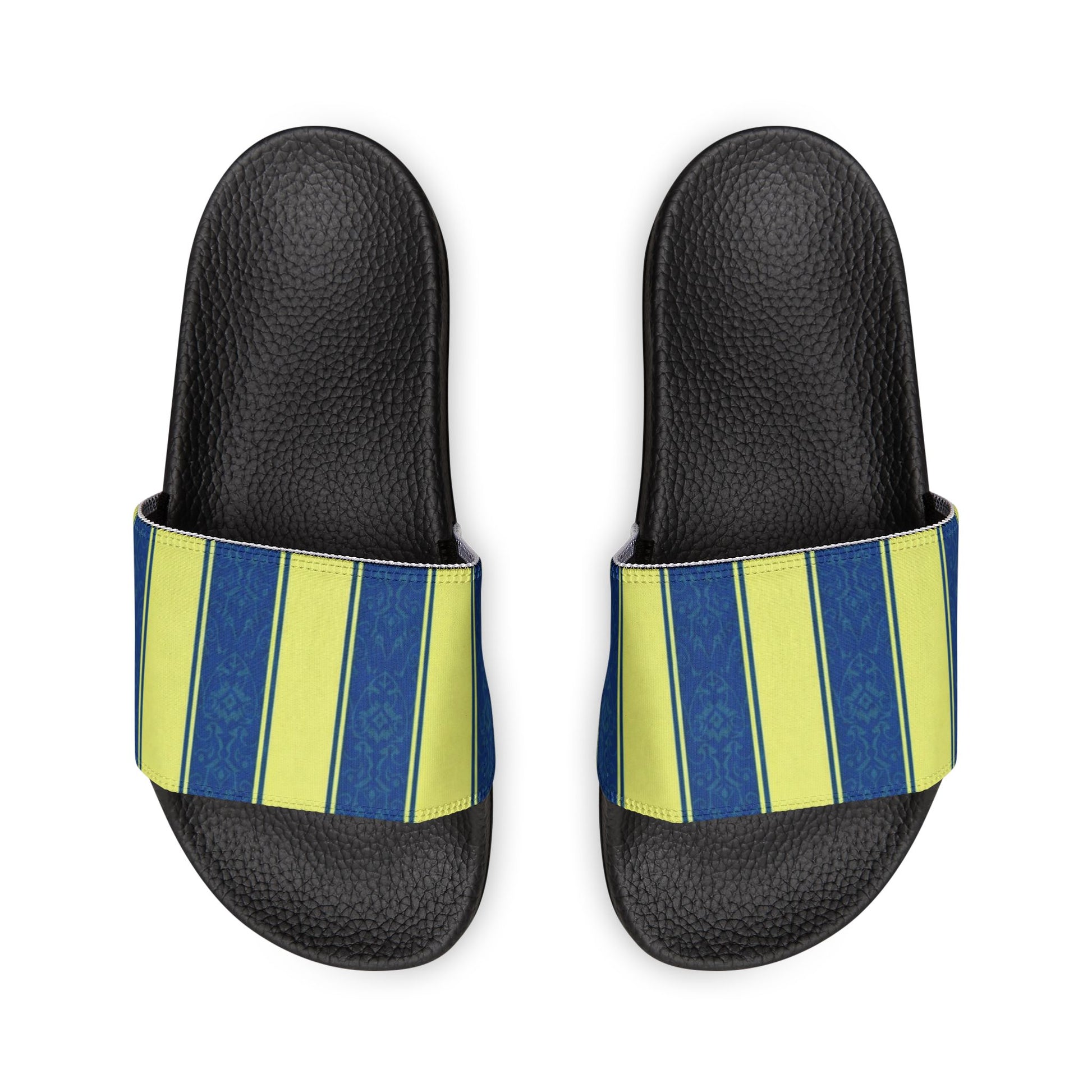 Ciabatte a Fascia Estive a Righe Blu e Lime
