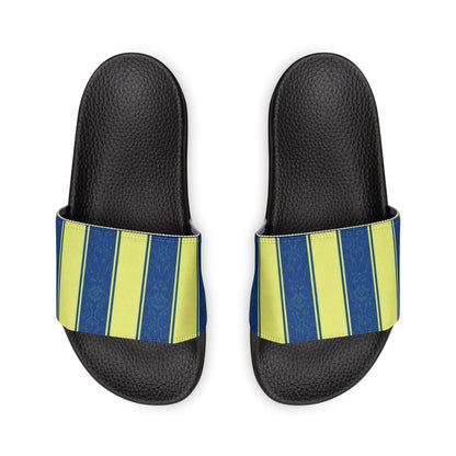 Ciabatte a Fascia Estive a Righe Blu e Lime