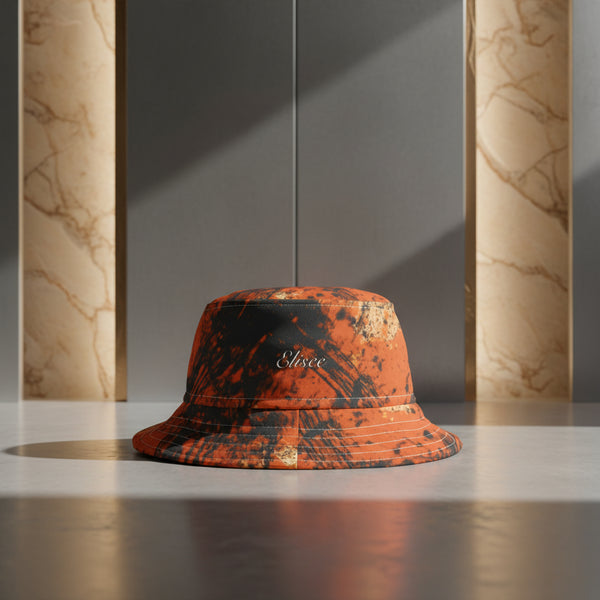 Cappello délavé Arancio Nero