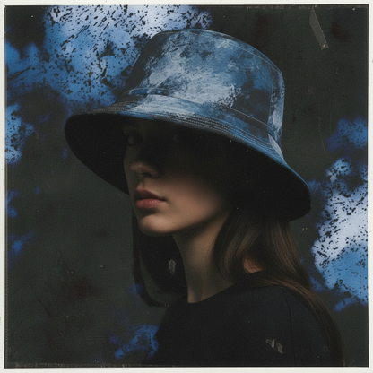 Cappello délavé Celeste Ghiaccio Nero