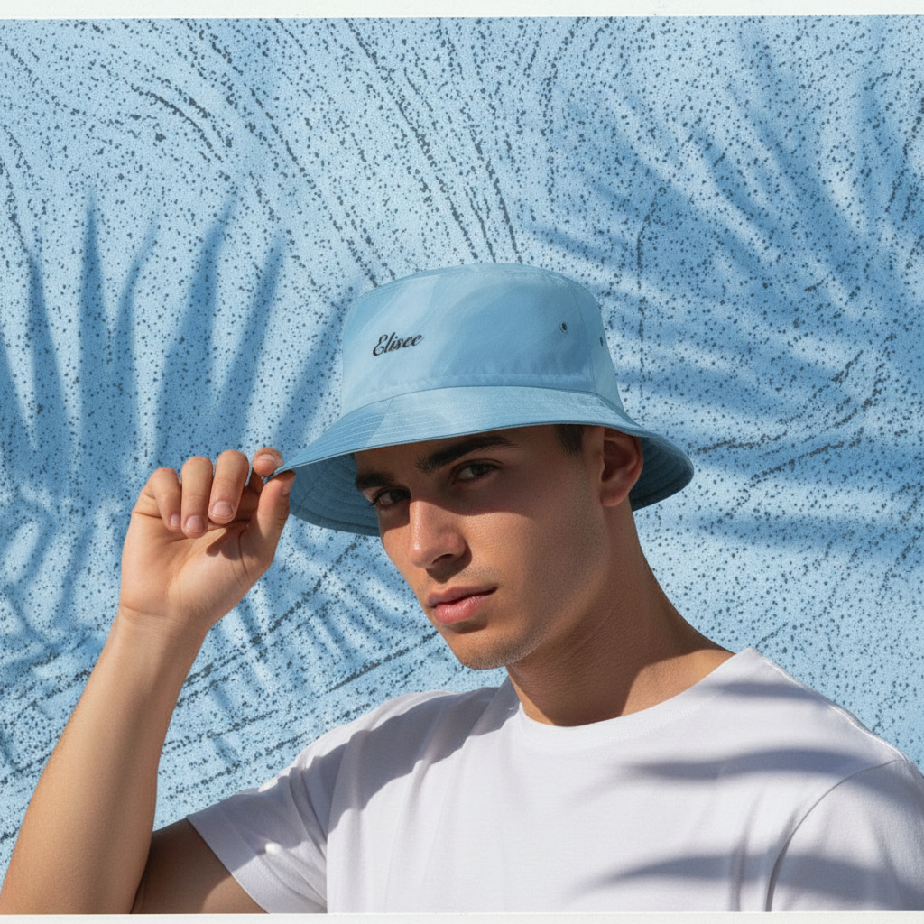Cappello délavé Bianco Celeste Sfumato