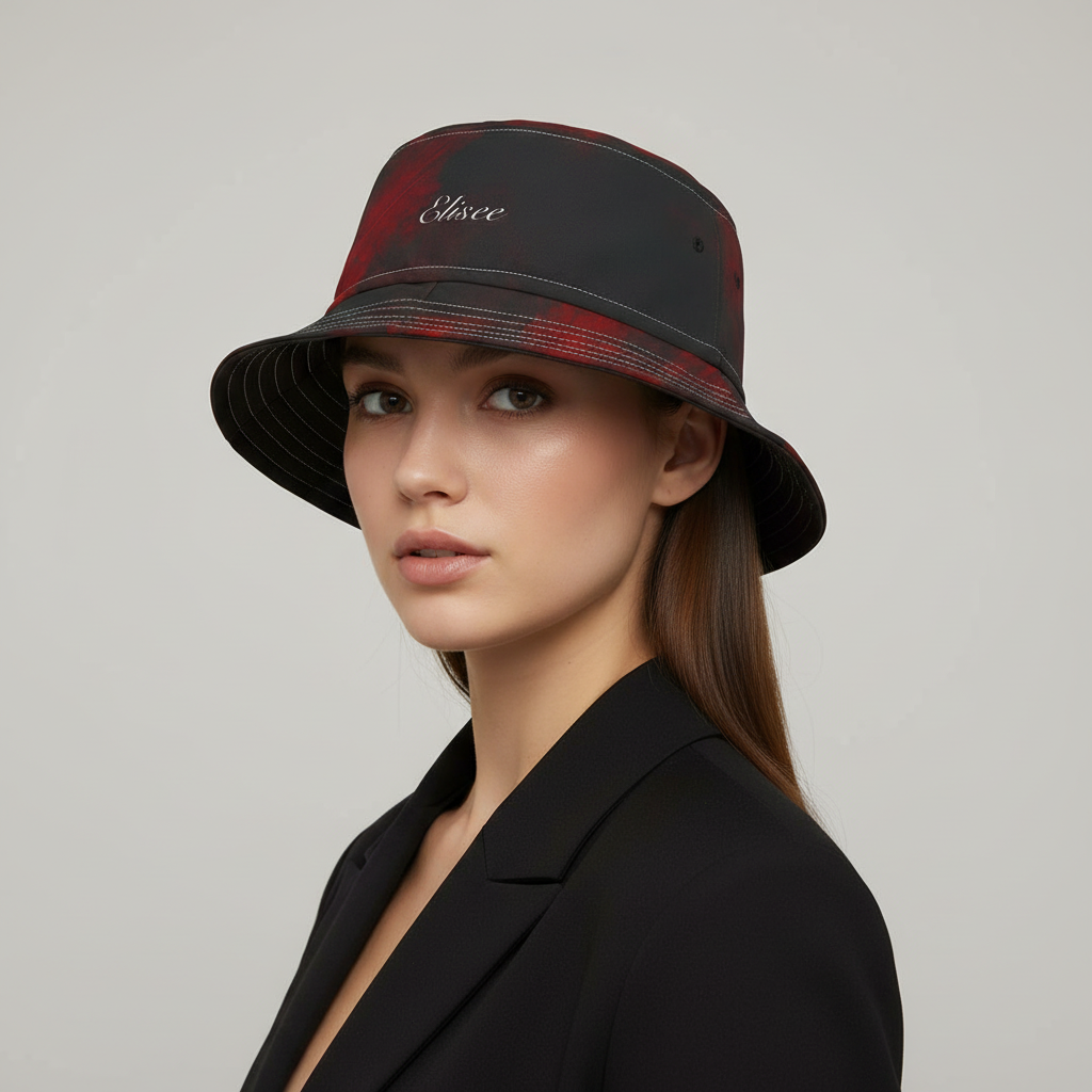 Cappello délavé Rosso & Nero