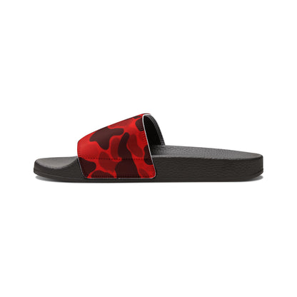 Ciabatte a Fascia con Motivo Camouflage Rosso