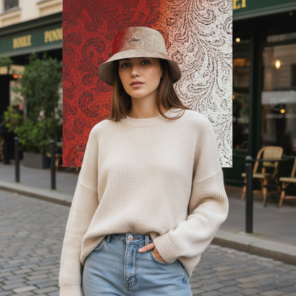 Cappello délavé Bianco Rosso