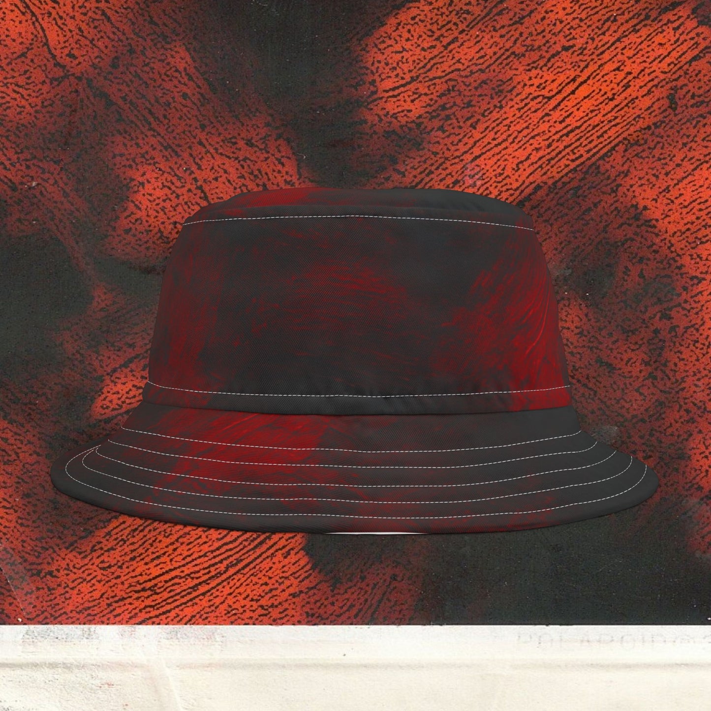 Cappello délavé Rosso & Nero
