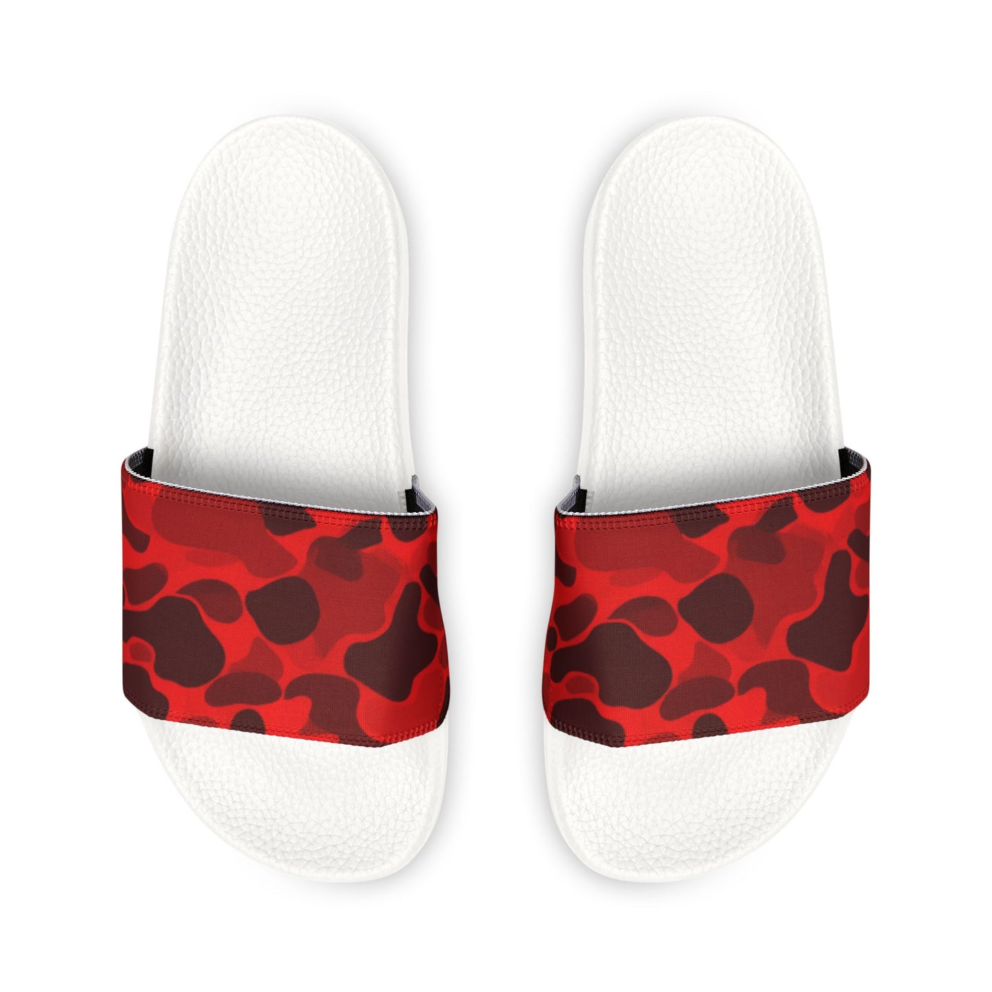 Ciabatte a Fascia con Motivo Camouflage Rosso