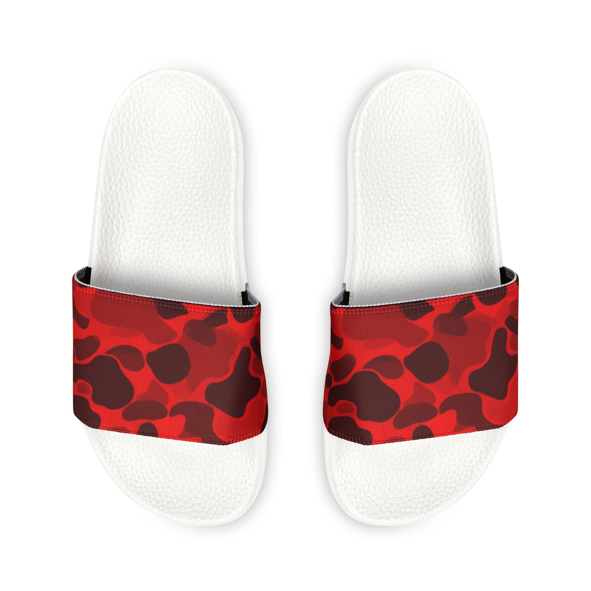 Ciabatte a Fascia con Motivo Camouflage Rosso