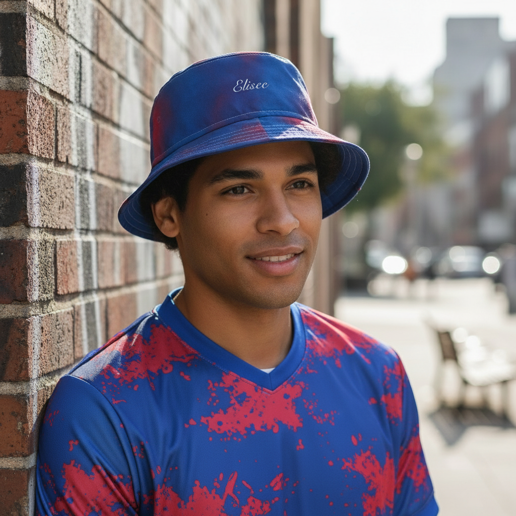 Cappello délavé Rosso & Blu