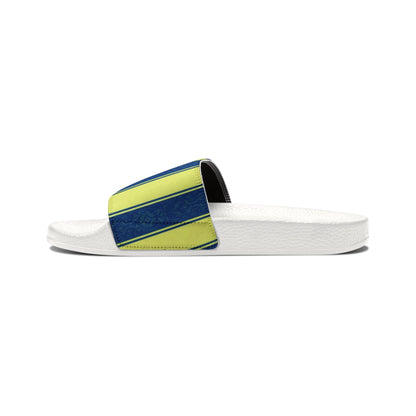 Ciabatte a Fascia Estive a Righe Blu e Lime