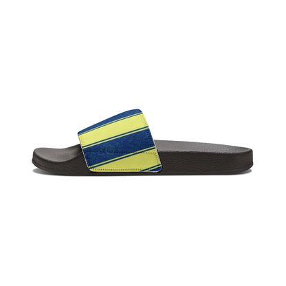Ciabatte a Fascia Estive a Righe Blu e Lime