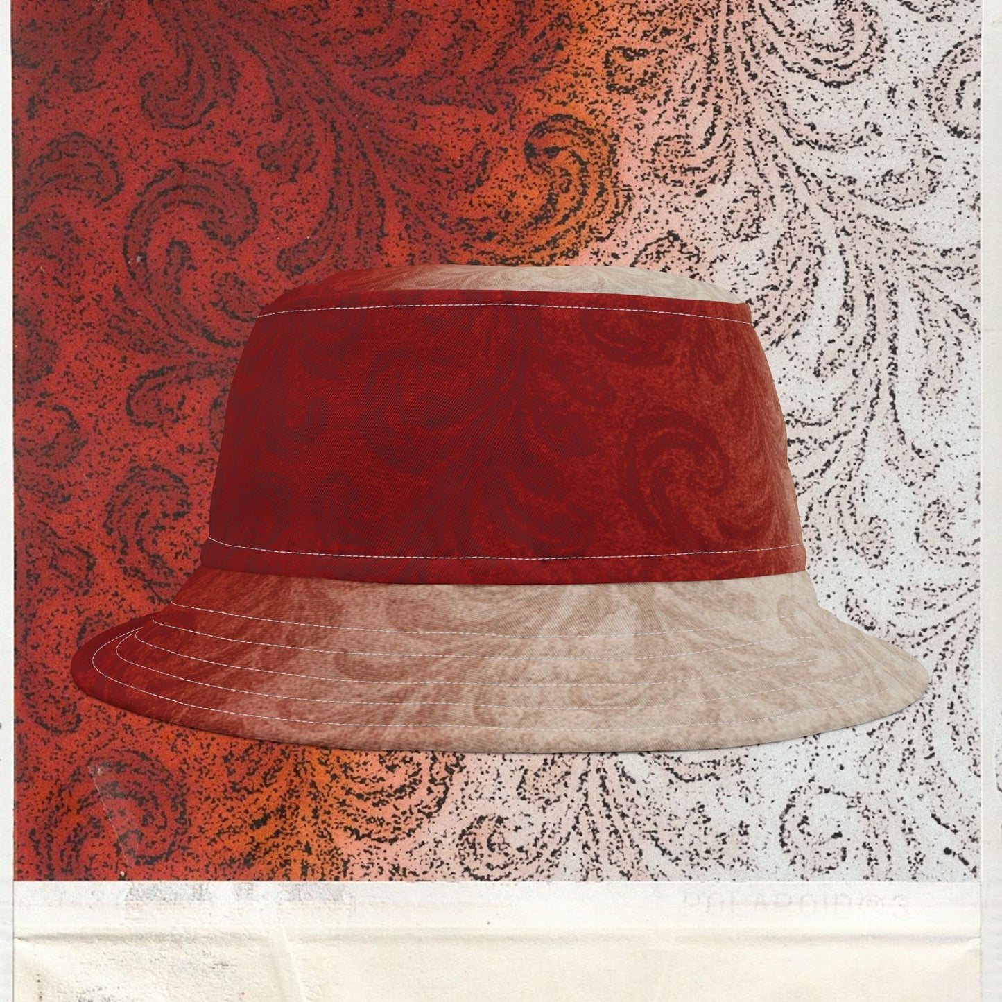 Cappello délavé Bianco Rosso