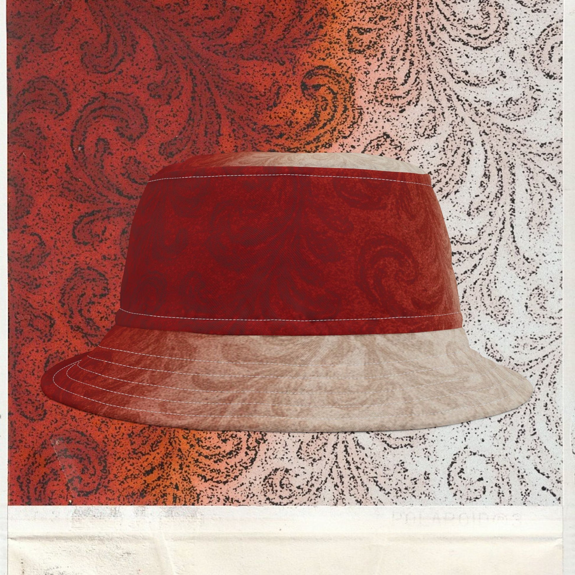 Cappello délavé Bianco Rosso