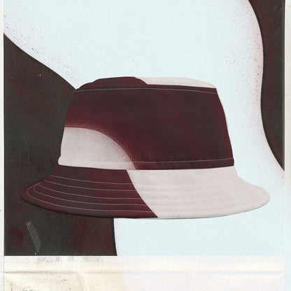 Cappello délavé Bianco Rosso Scuro