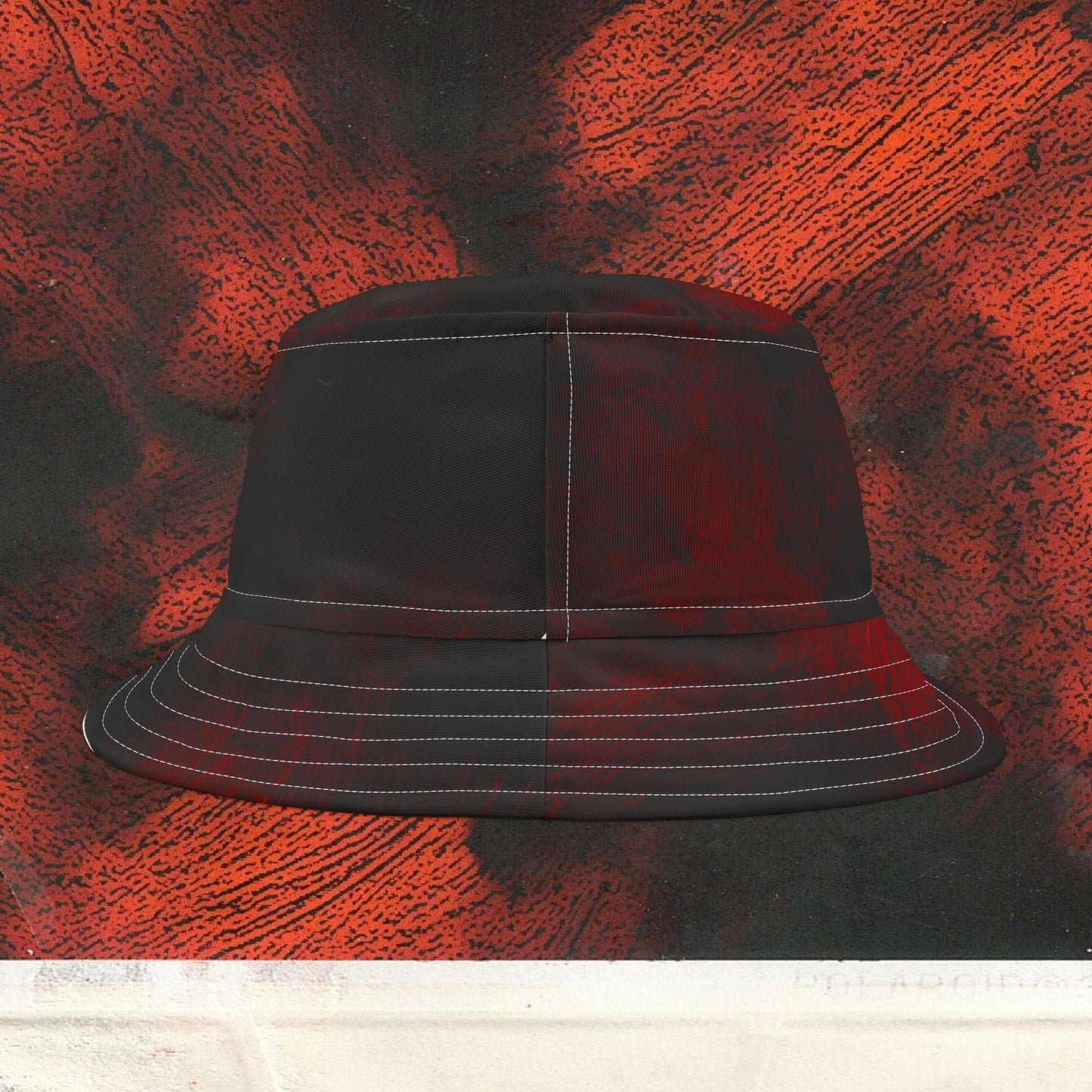 Cappello délavé Rosso & Nero