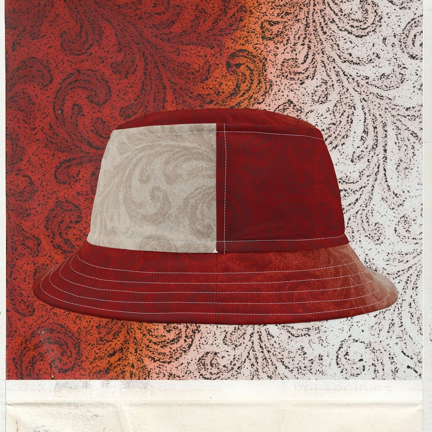 Cappello délavé Bianco Rosso