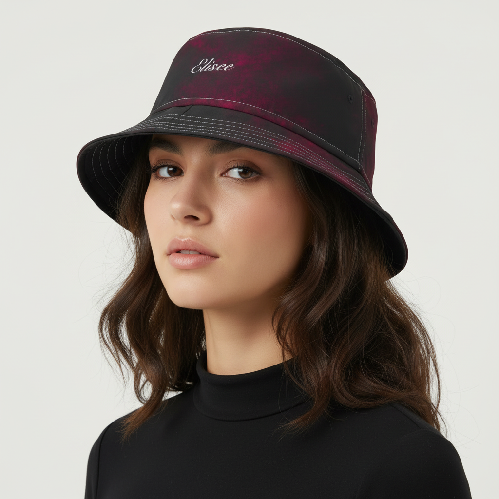 Cappello délavé Rosa Scuro Nero