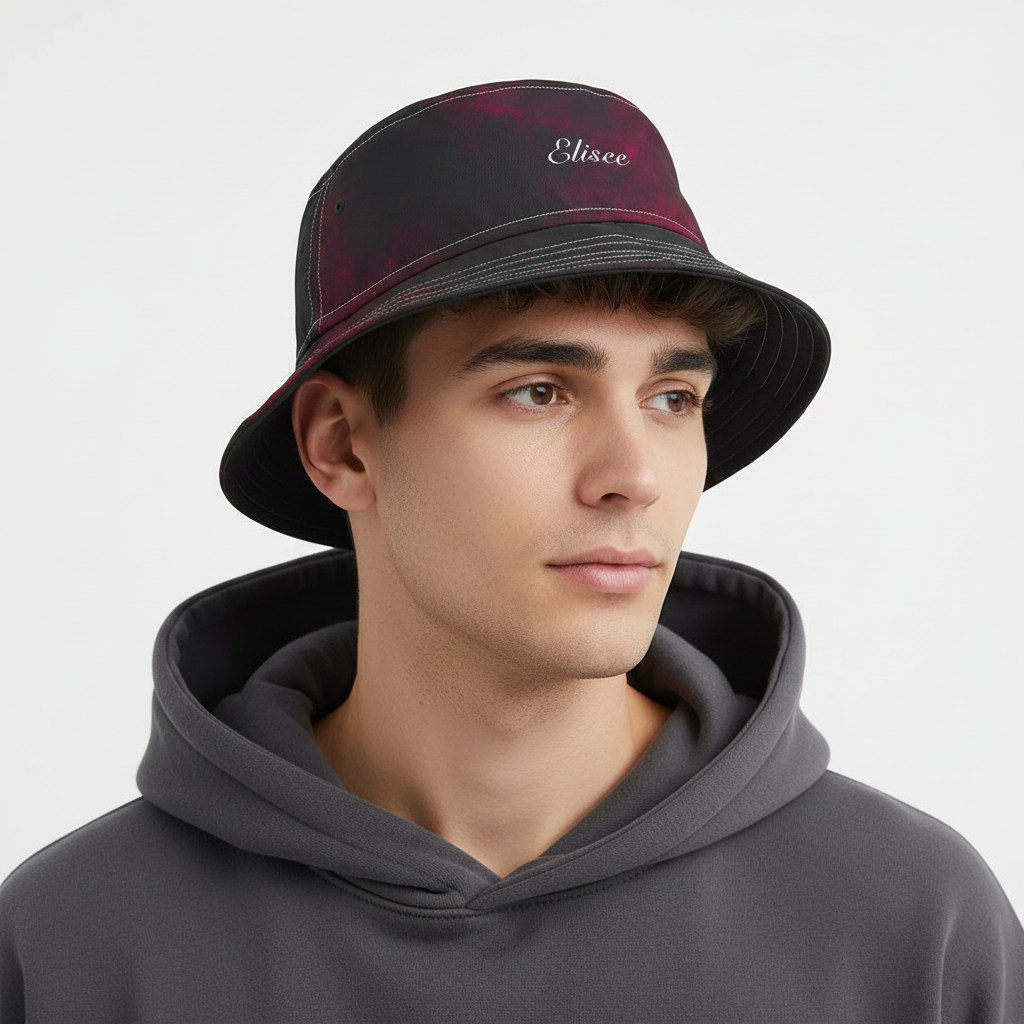 Cappello délavé Rosa Scuro Nero
