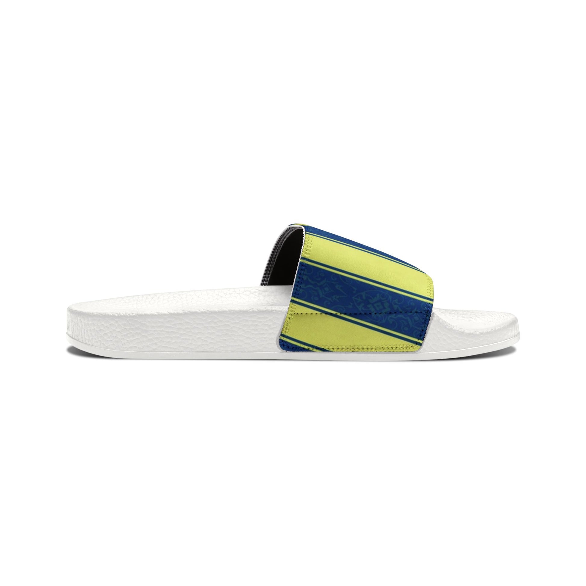 Ciabatte a Fascia Estive a Righe Blu e Lime