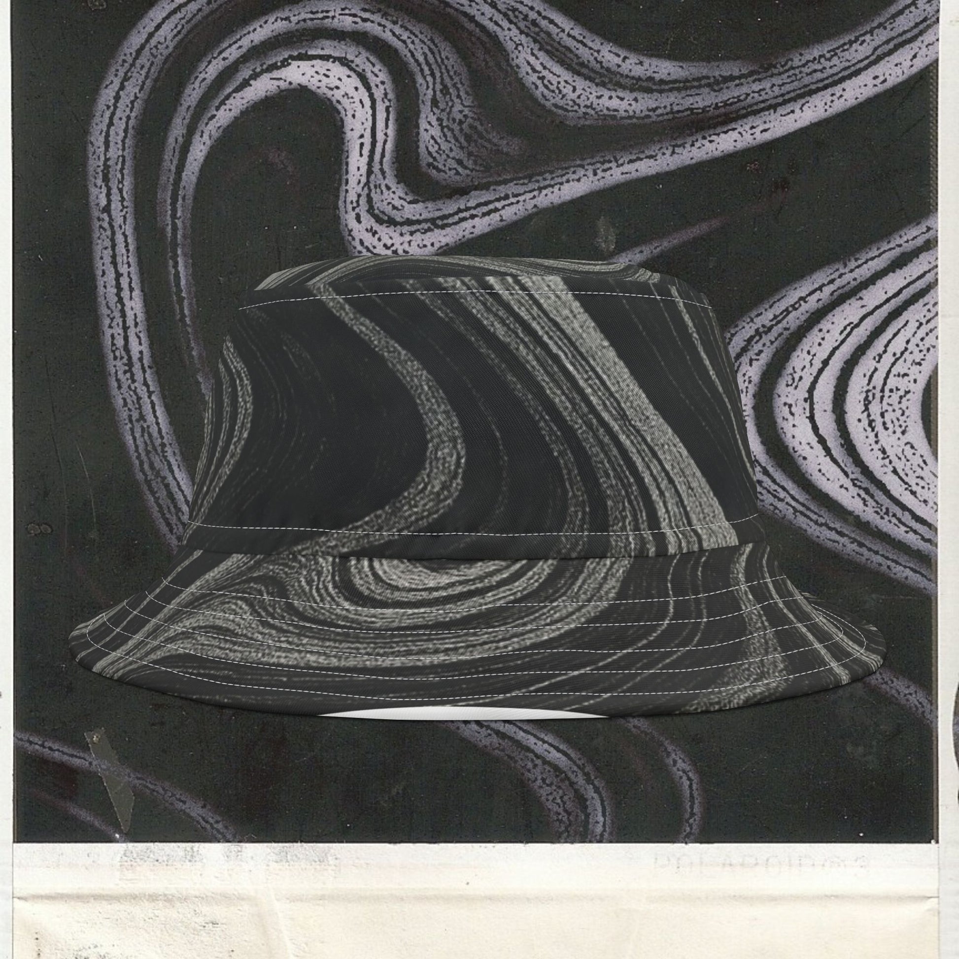 Cappello délavé Bianco Nero