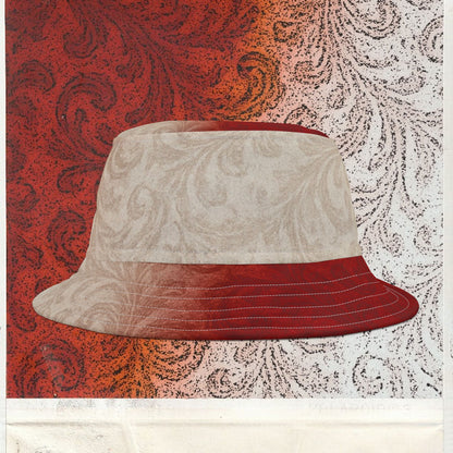 Cappello délavé Bianco Rosso