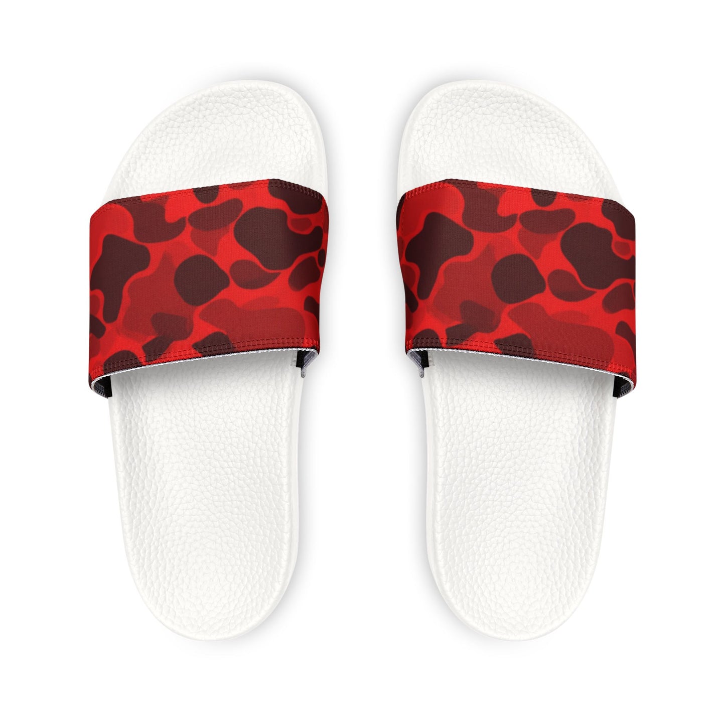 Ciabatte a Fascia con Motivo Camouflage Rosso