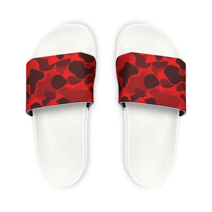 Ciabatte a Fascia con Motivo Camouflage Rosso