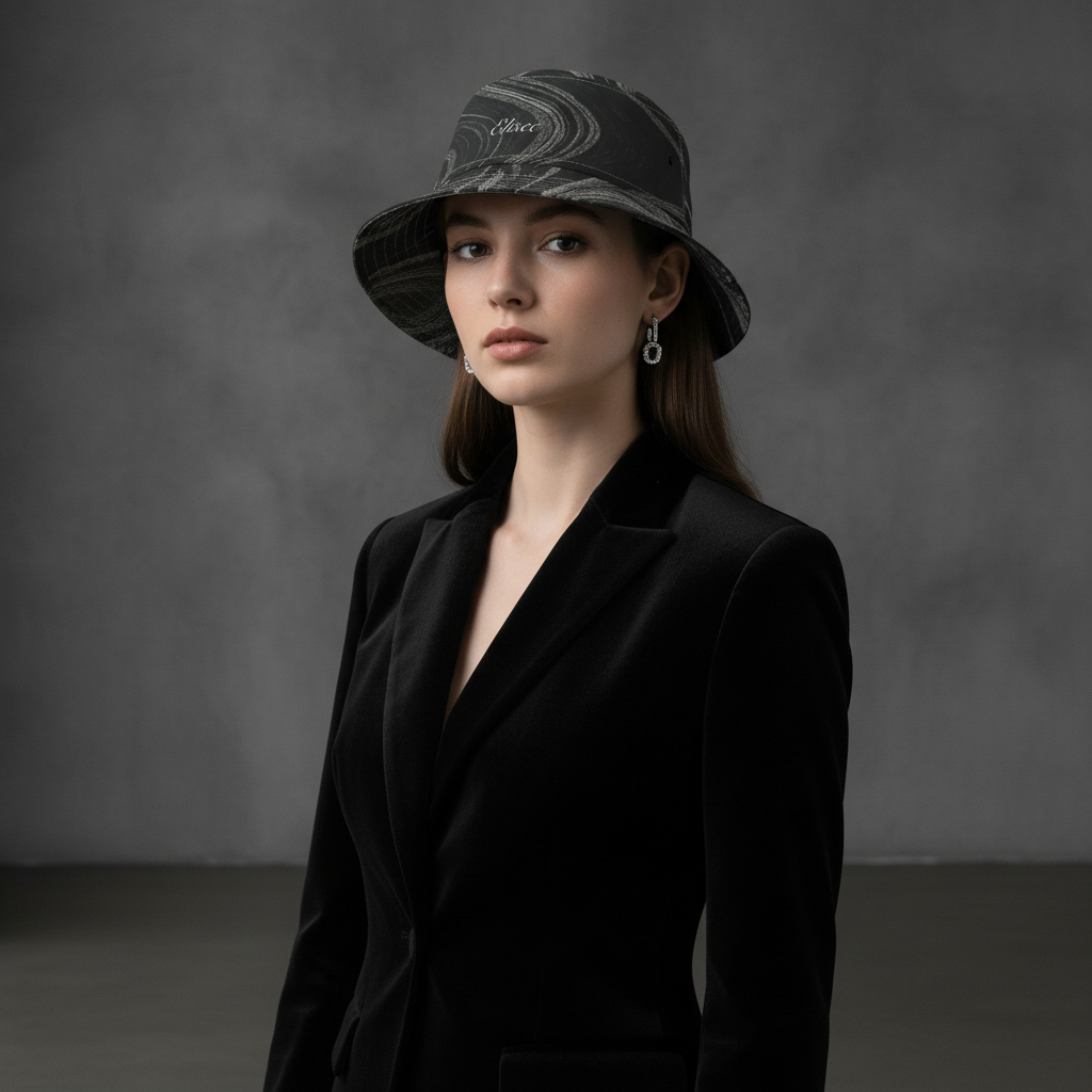 Cappello délavé Bianco Nero