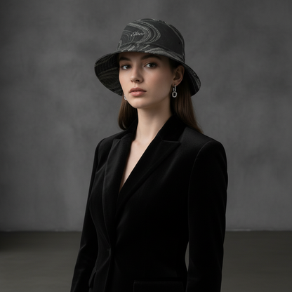 Cappello délavé Bianco Nero