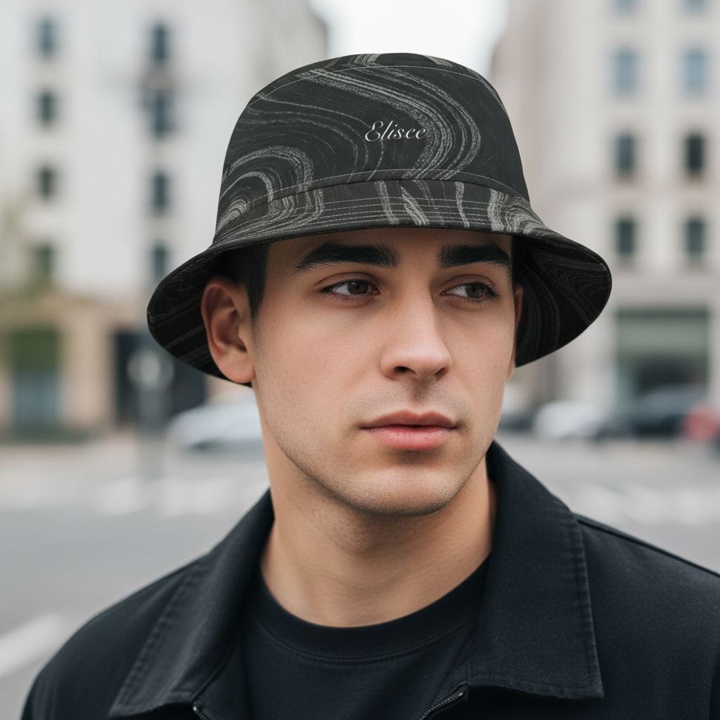 Cappello délavé Bianco Nero