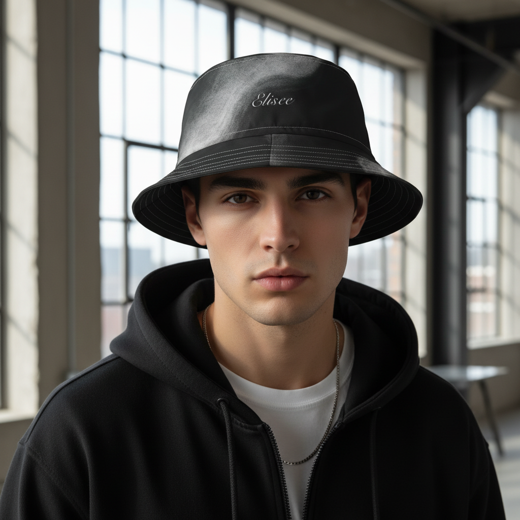 Cappello délavé Bianco Nero