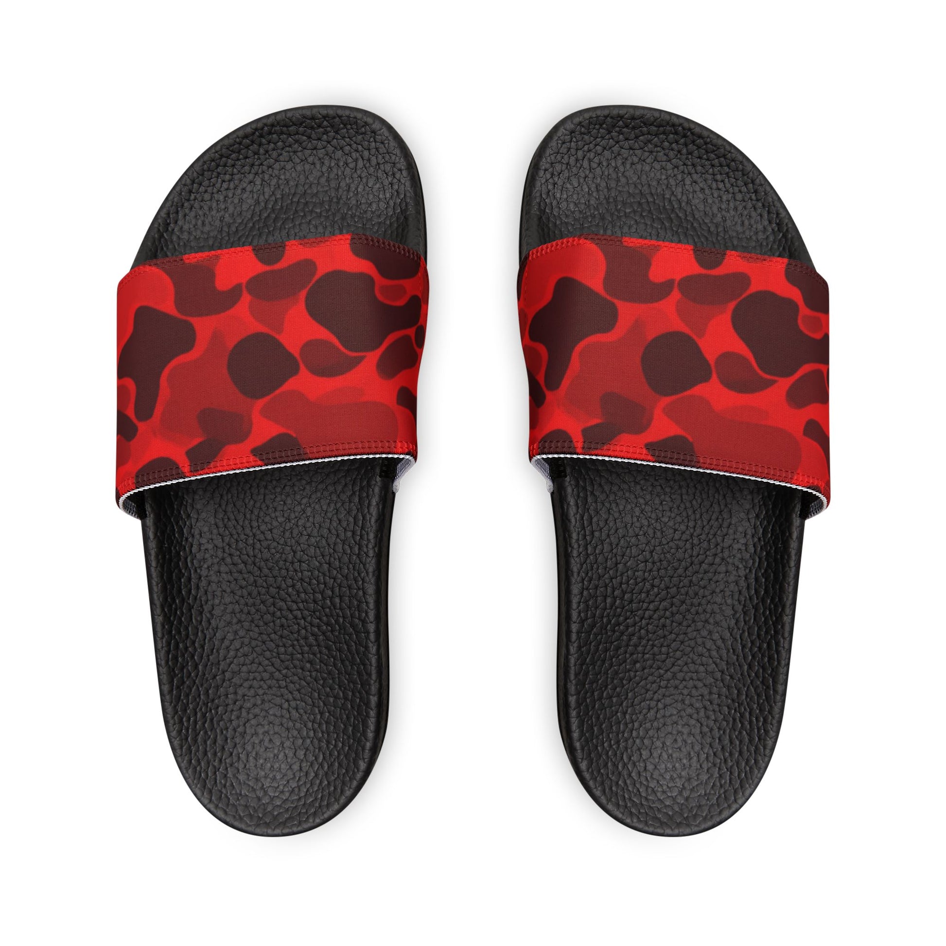 Ciabatte a Fascia con Motivo Camouflage Rosso