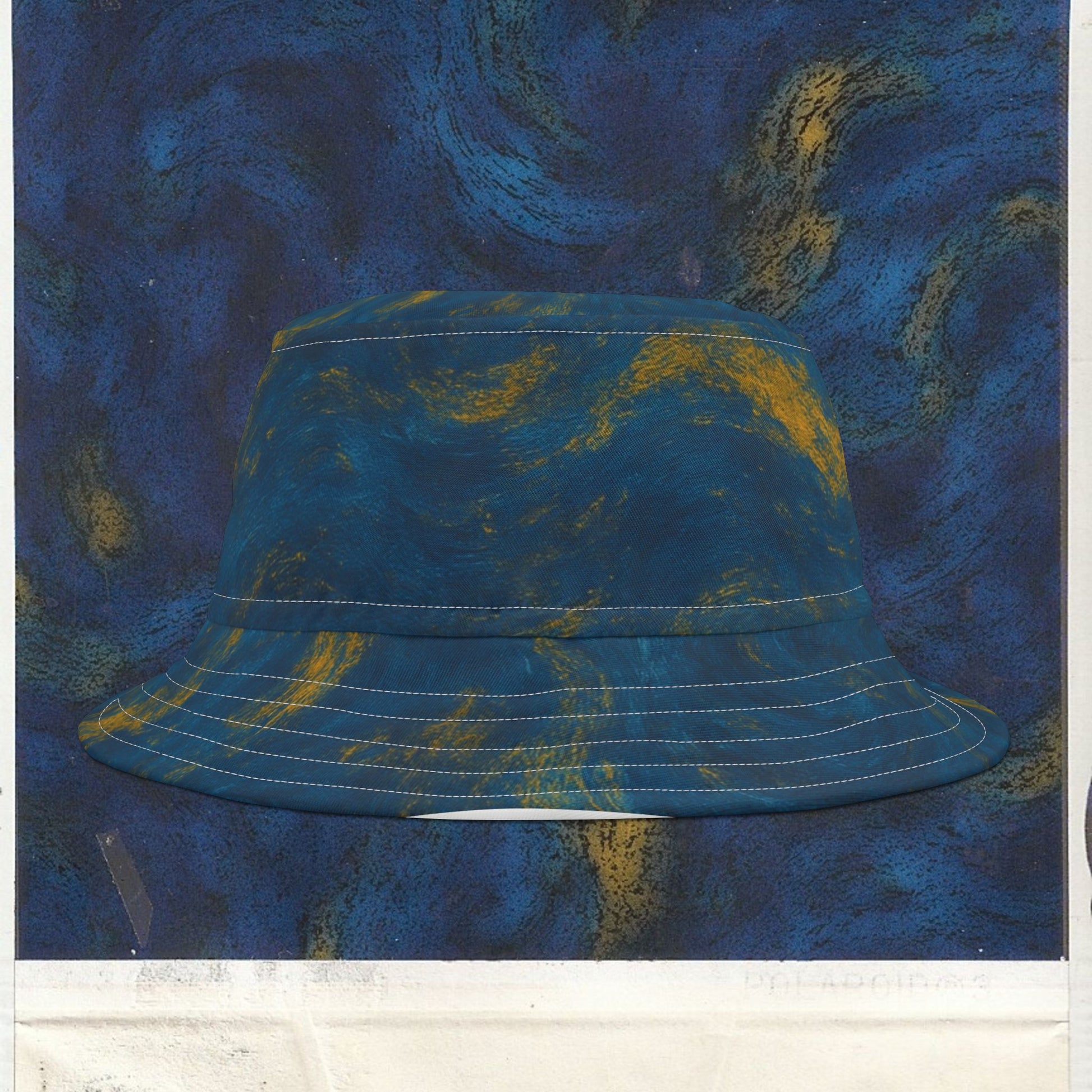 Cappello délavé Blu Giallo